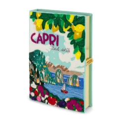 Non-Strapped|Book Clutch<Olympia Le-Tan Capri Lemons Aquamarine