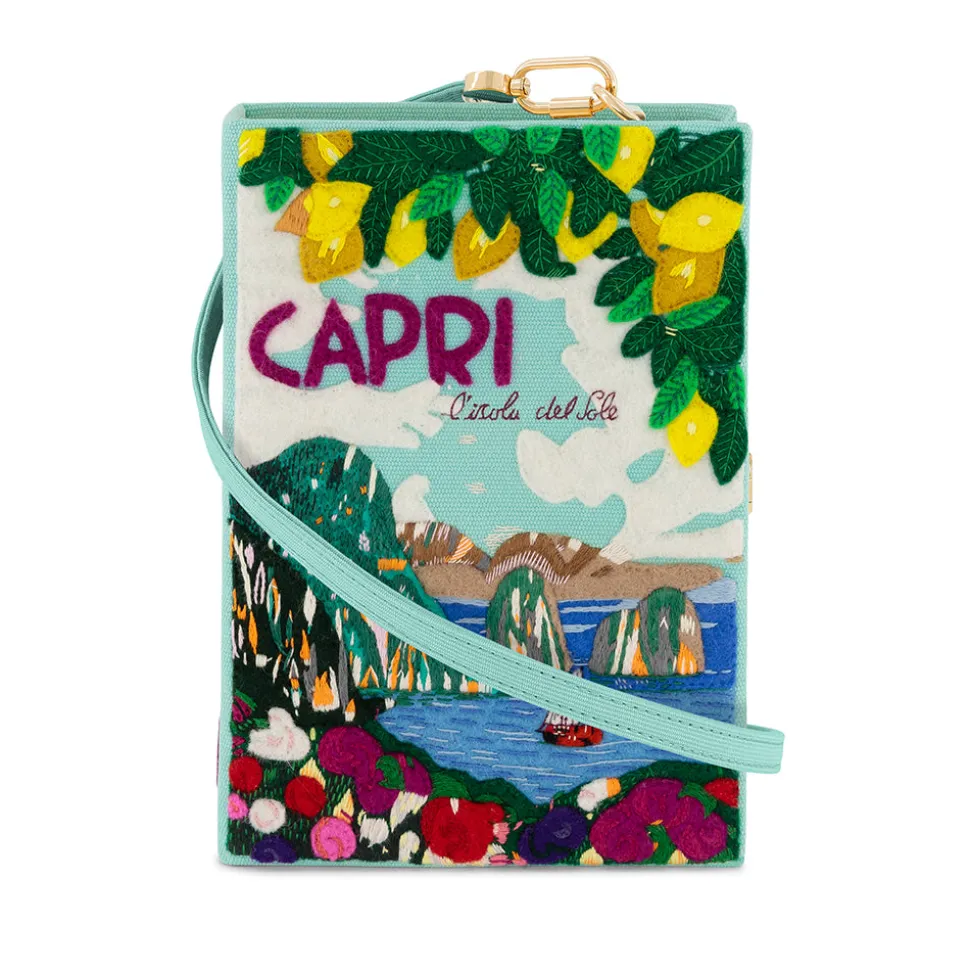 Book Clutch|Strapped<Olympia Le-Tan Capri Lemons Aquamarine (Strapped)