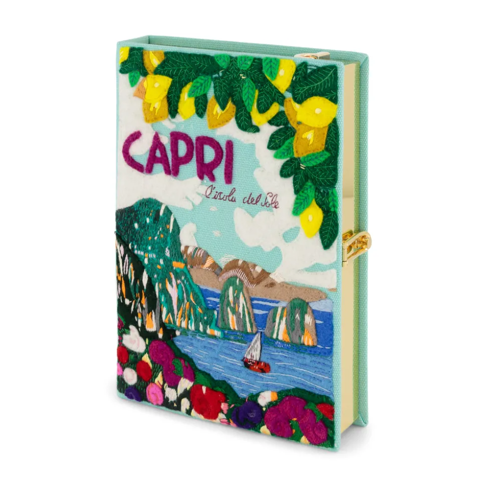 Book Clutch|Strapped<Olympia Le-Tan Capri Lemons Aquamarine (Strapped)