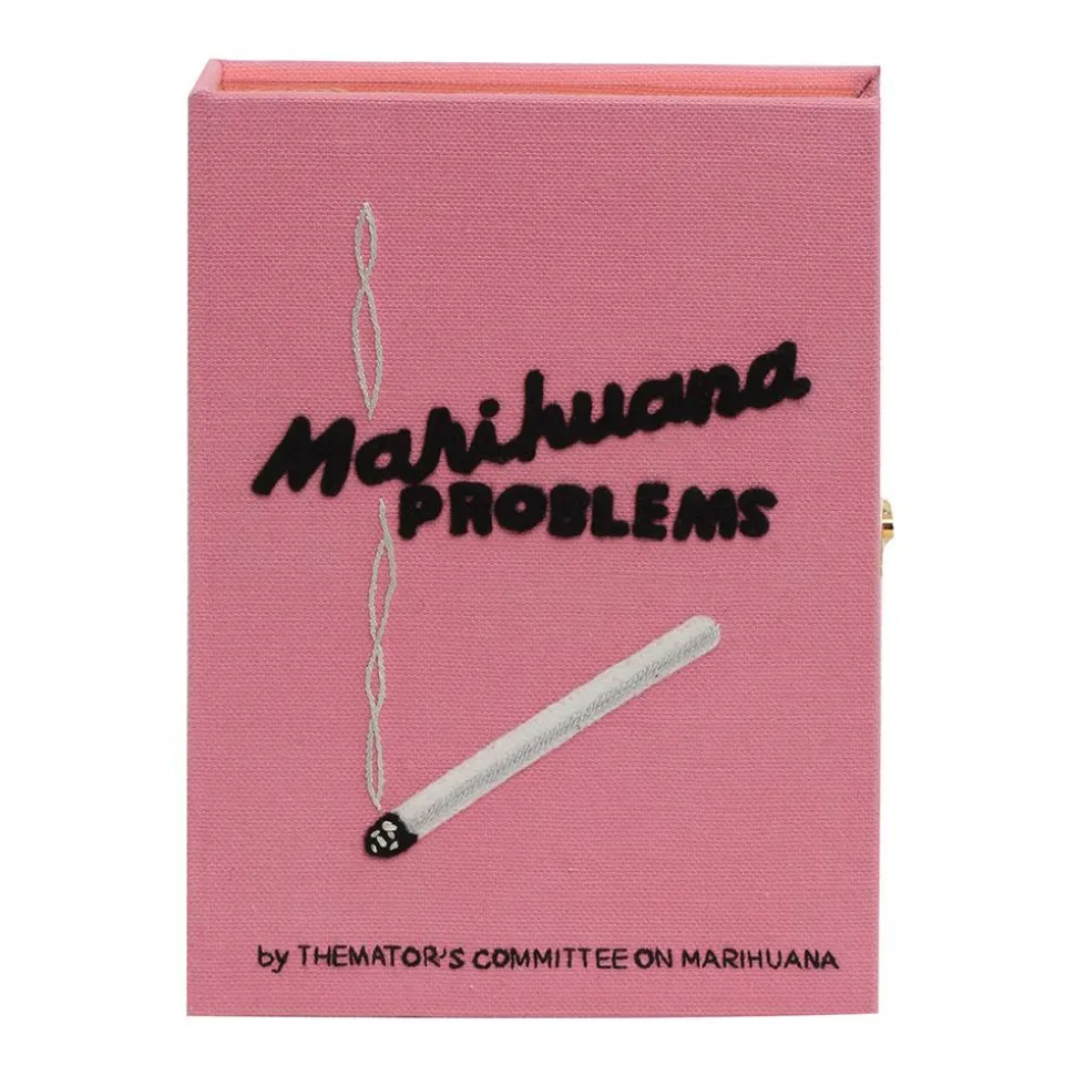 Non-Strapped|Book Clutch<Olympia Le-Tan Marihuana Problems (Pink)