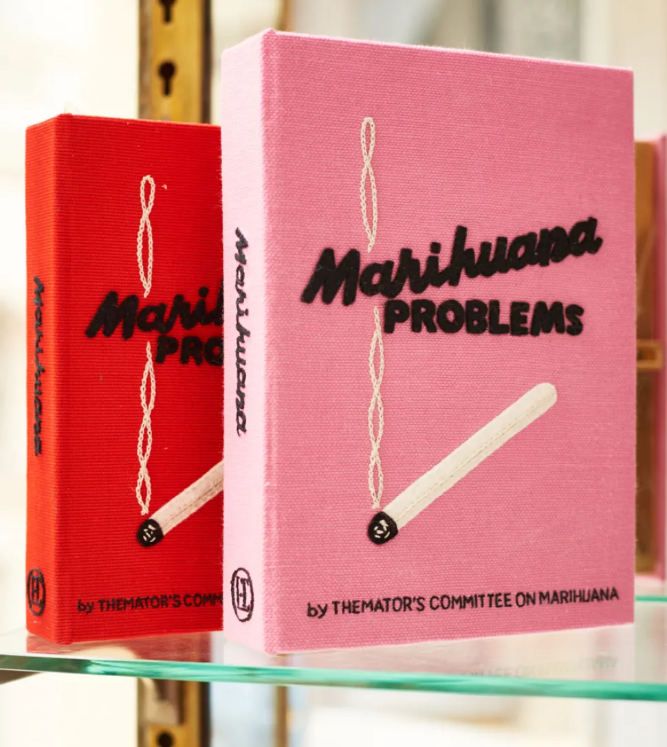 Non-Strapped|Book Clutch<Olympia Le-Tan Marihuana Problems (Pink)