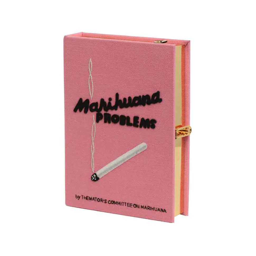 Strapped|Mini Book Clutch<Olympia Le-Tan Marihuana Problems (Pink – Mini – Strapped)