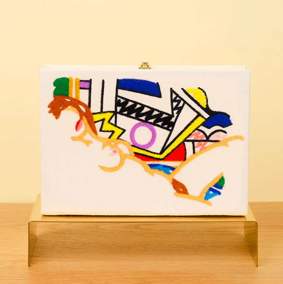 Non-Strapped|Book Clutch<Olympia Le-Tan Monica Nude with Lichtenstein