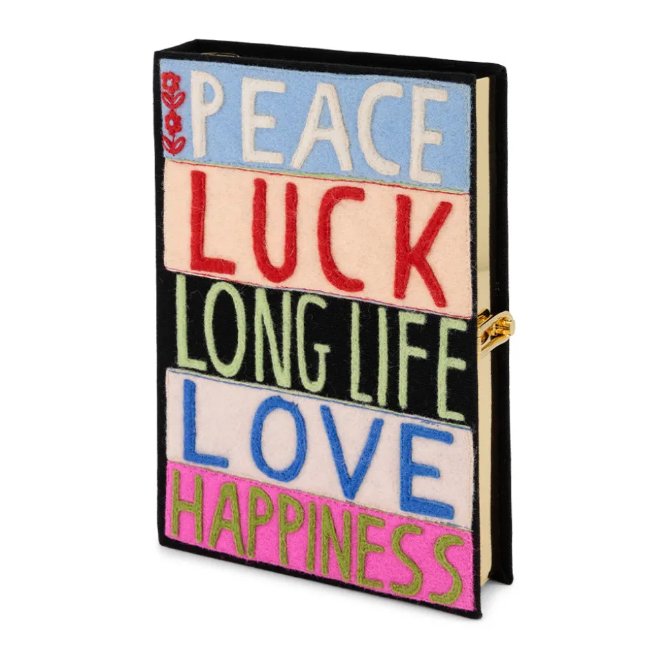 Non-Strapped|Book Clutch<Olympia Le-Tan Peace Luck Love