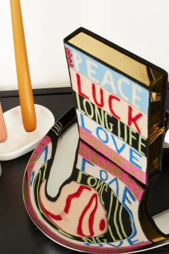 Non-Strapped|Book Clutch<Olympia Le-Tan Peace Luck Love