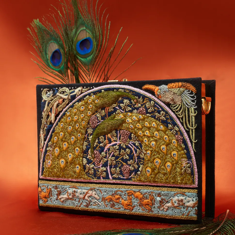 Non-Strapped|Book Clutch<Olympia Le-Tan Peacock and Grapes