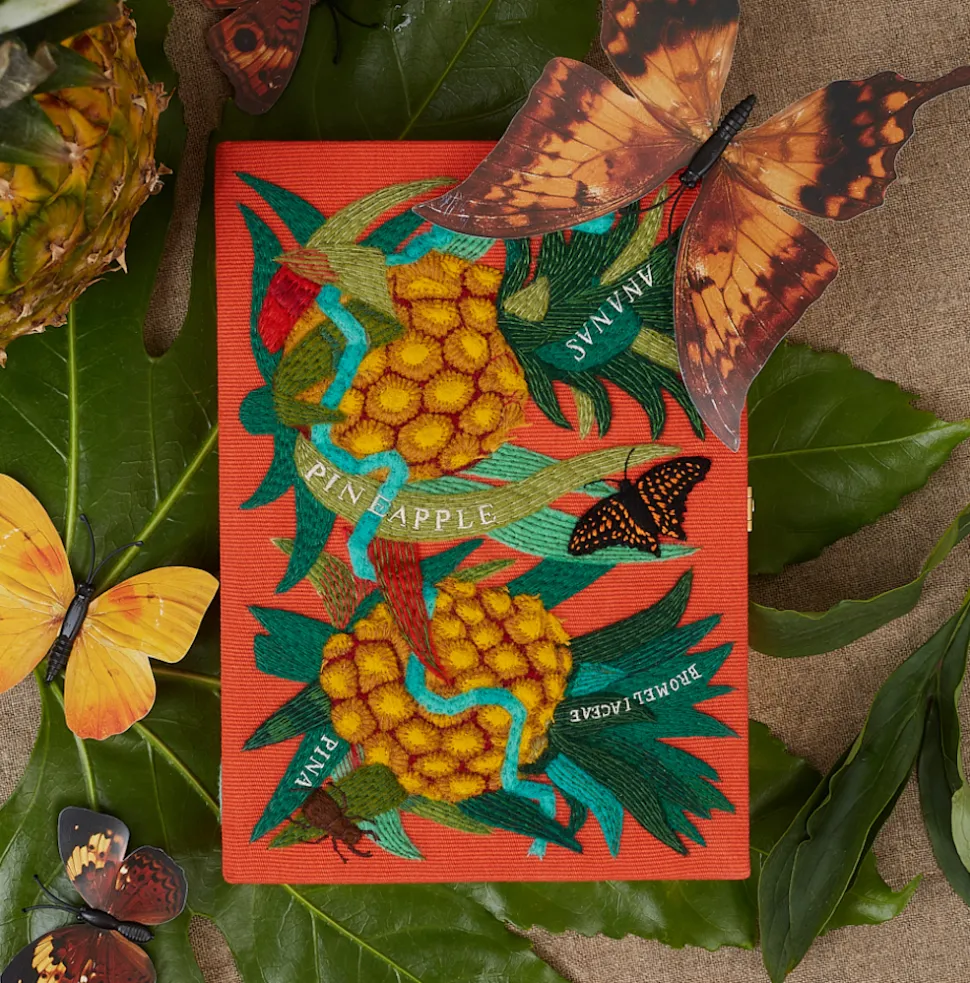 Non-Strapped|Book Clutch<Olympia Le-Tan Pineapple Holly Ovenden