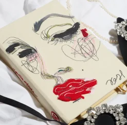 Strapped|Book Clutch<Olympia Le-Tan Red Lips Face by Cigarettes and Kale (Strapped)