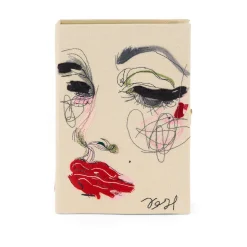 Non-Strapped|Book Clutch<Olympia Le-Tan Red Lips Face by Cigarettes and Kale
