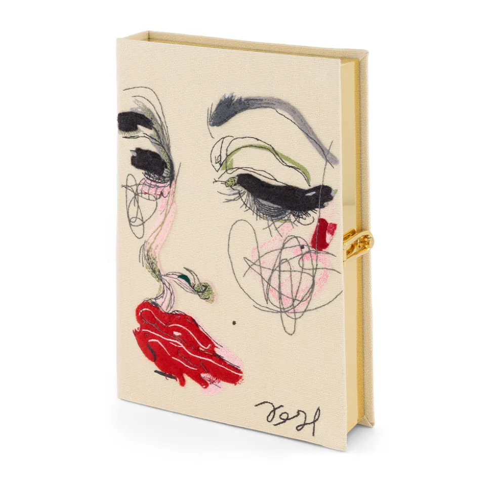 Non-Strapped|Book Clutch<Olympia Le-Tan Red Lips Face by Cigarettes and Kale