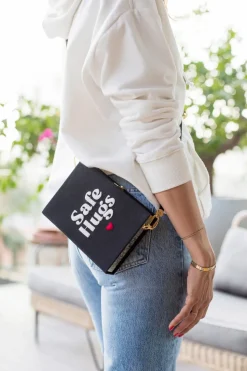 Non-Strapped|Book Clutch<Olympia Le-Tan Safe Hugs Black
