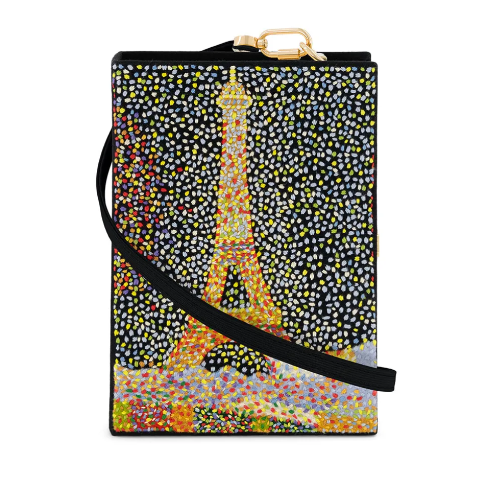Strapped|Book Clutch<Olympia Le-Tan The Eiffel Tower Seurat Black (Strapped)