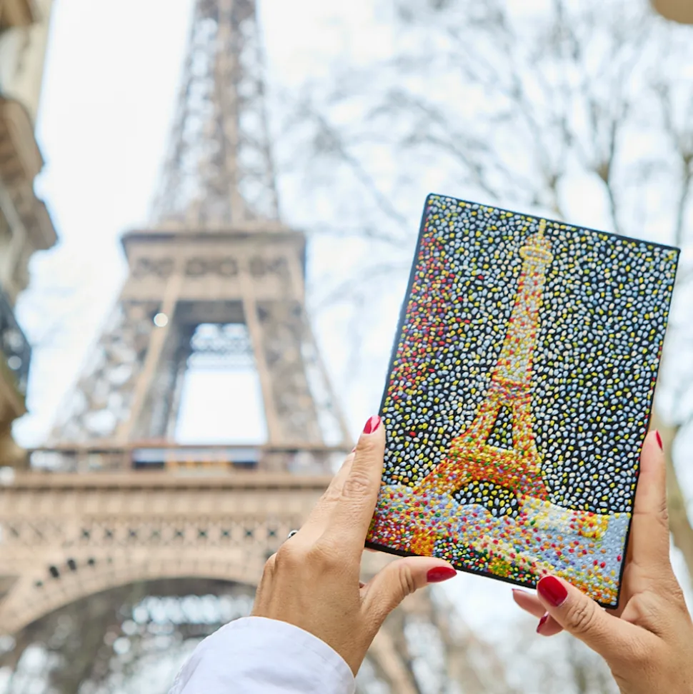 Non-Strapped|Book Clutch<Olympia Le-Tan The Eiffel Tower Seurat Black