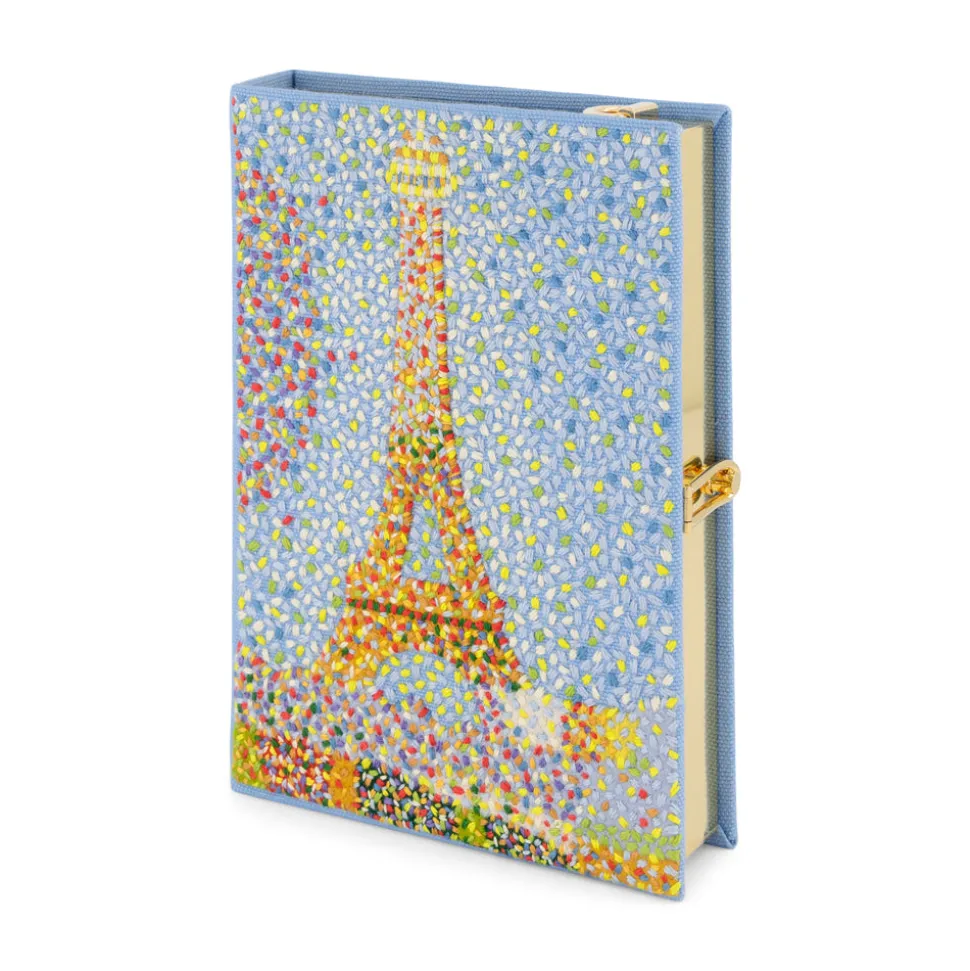 Strapped|Book Clutch<Olympia Le-Tan The Eiffel Tower Seurat Blue (Strapped)