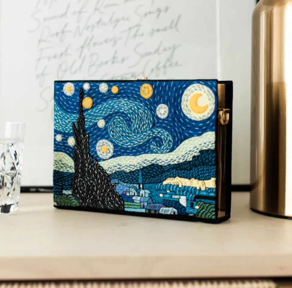 Non-Strapped|Book Clutch<Olympia Le-Tan Van Gogh Black