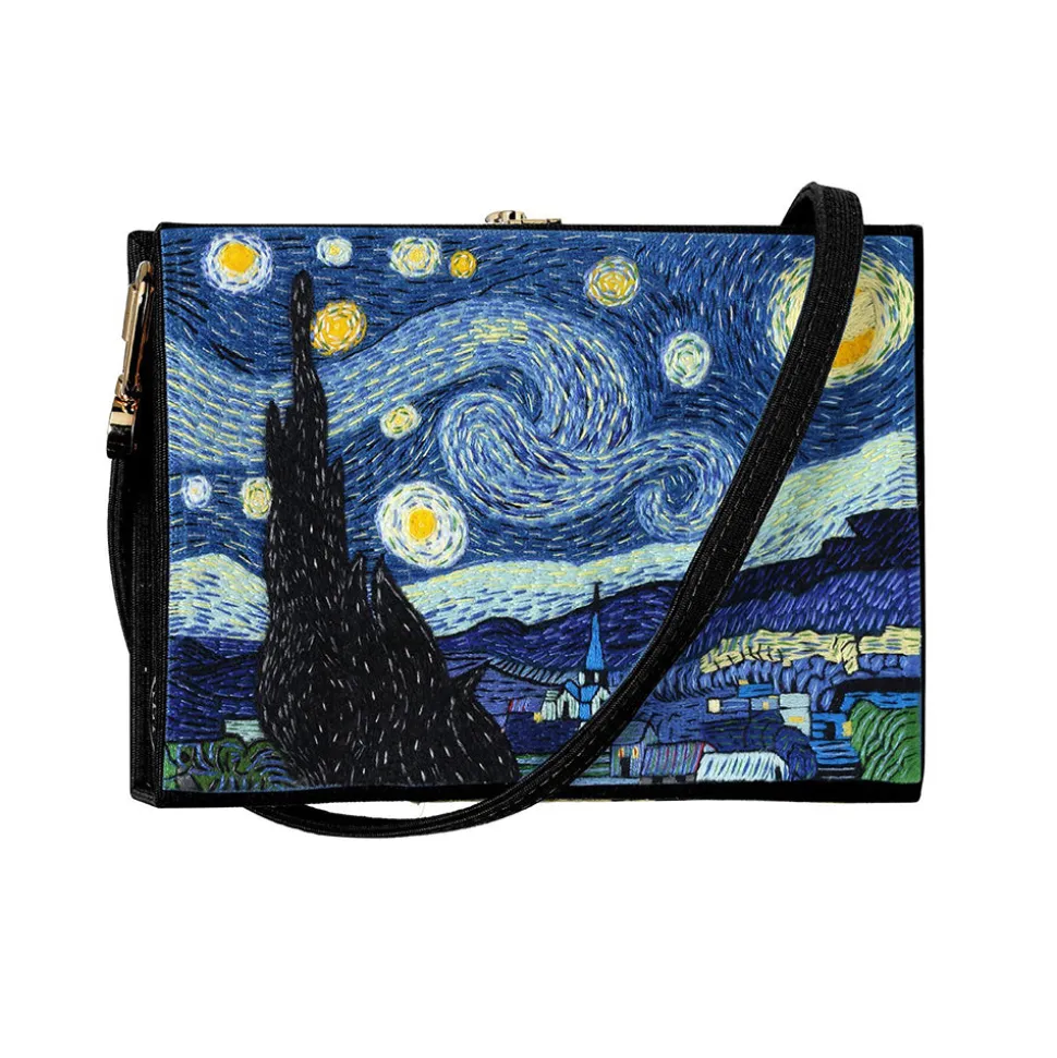 Strapped|Mini Book Clutch<Olympia Le-Tan Van Gogh Black (Mini – Strapped)