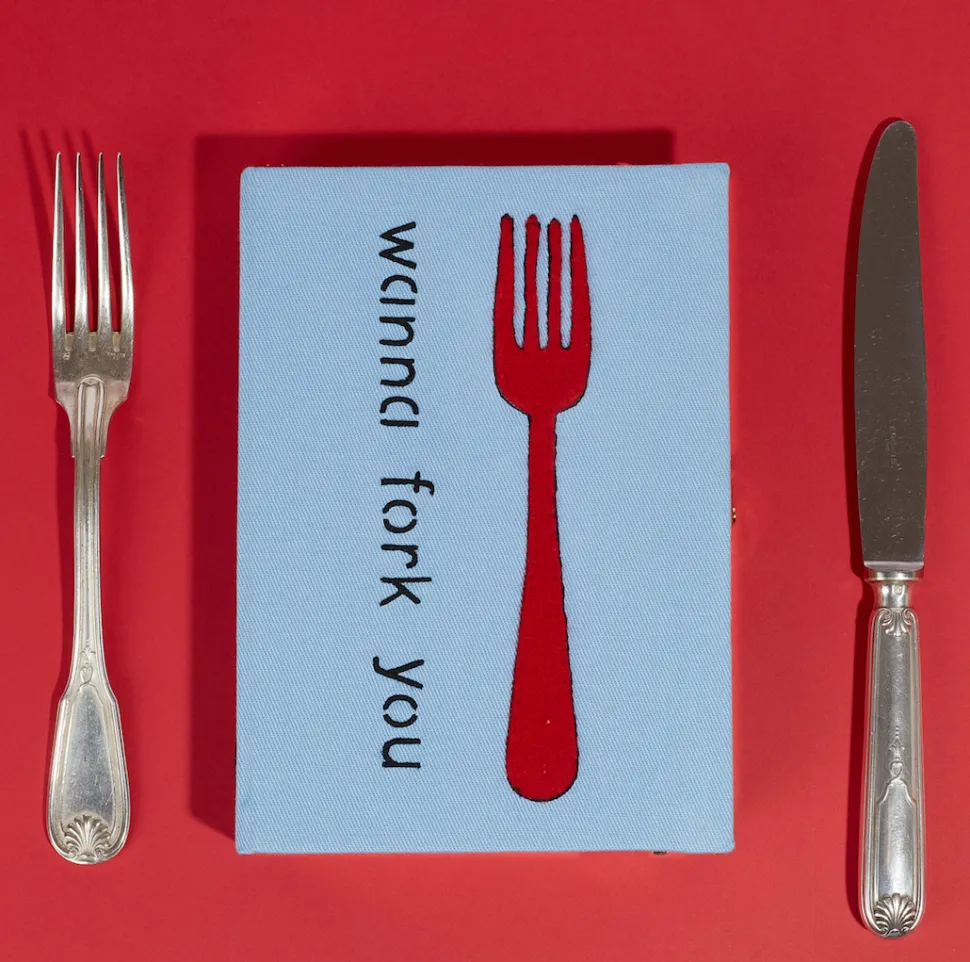 Non-Strapped|Book Clutch<Olympia Le-Tan Wanna Fork You Verena Smit